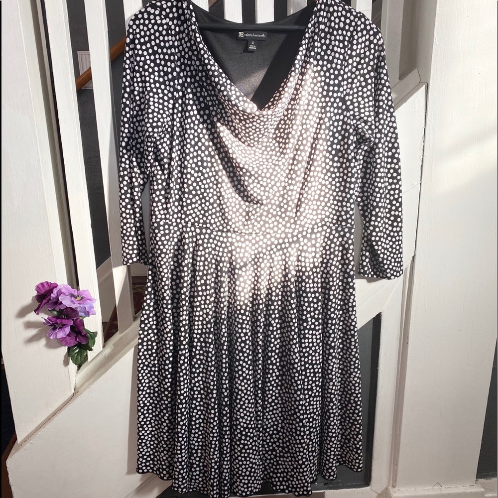 Vintage Valerie bertinelli Polkadotted black dress size 12